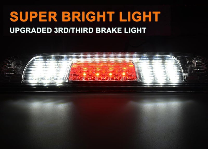 GPLUS Rear LED Third Brake Light Compatible With Chevy Silverado/GMC Sierra1500/2500HD/3500 2014-2018,3RD Cargo Led Tail Lamps Clear lens Chrome Housing - Image 5